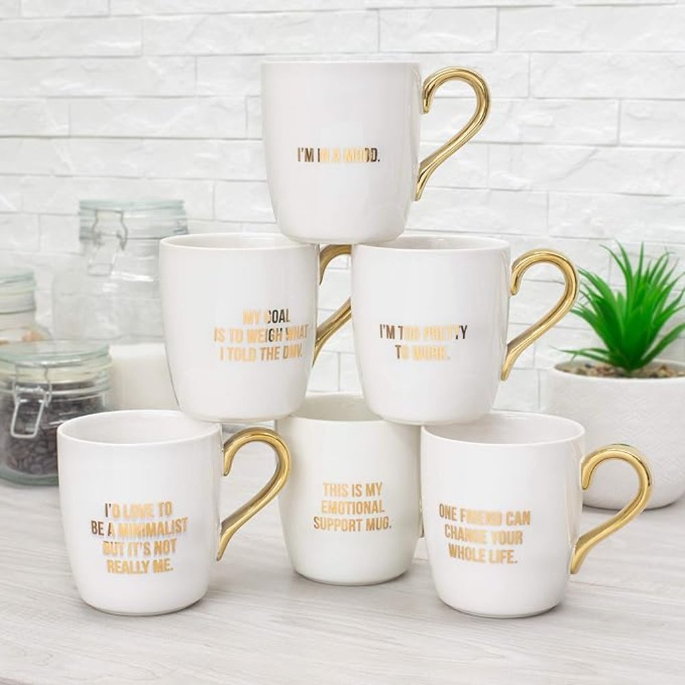 That's All Gold Mugs- /Various Sayings/ NWT